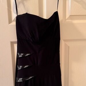 Profile By Gottex Black Strapless Dress with Silver Accents